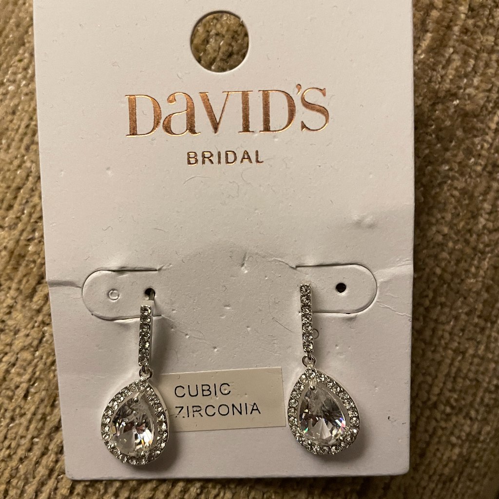 David's Bridal Cubic Zirconia Drop Earrings